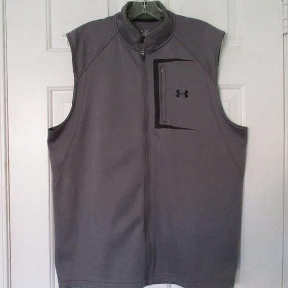 Under Armour coldgear Mens Gray Full Zip Fleece Lined Active Vest NWOT - Medium - Picture 1 of 3